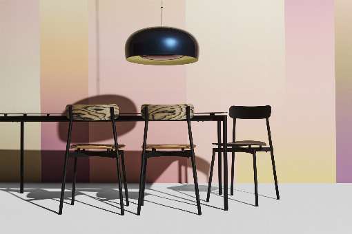Images 1 - 3: The lively ALPILignum veneer from Italy makes the veneered chair variants of the